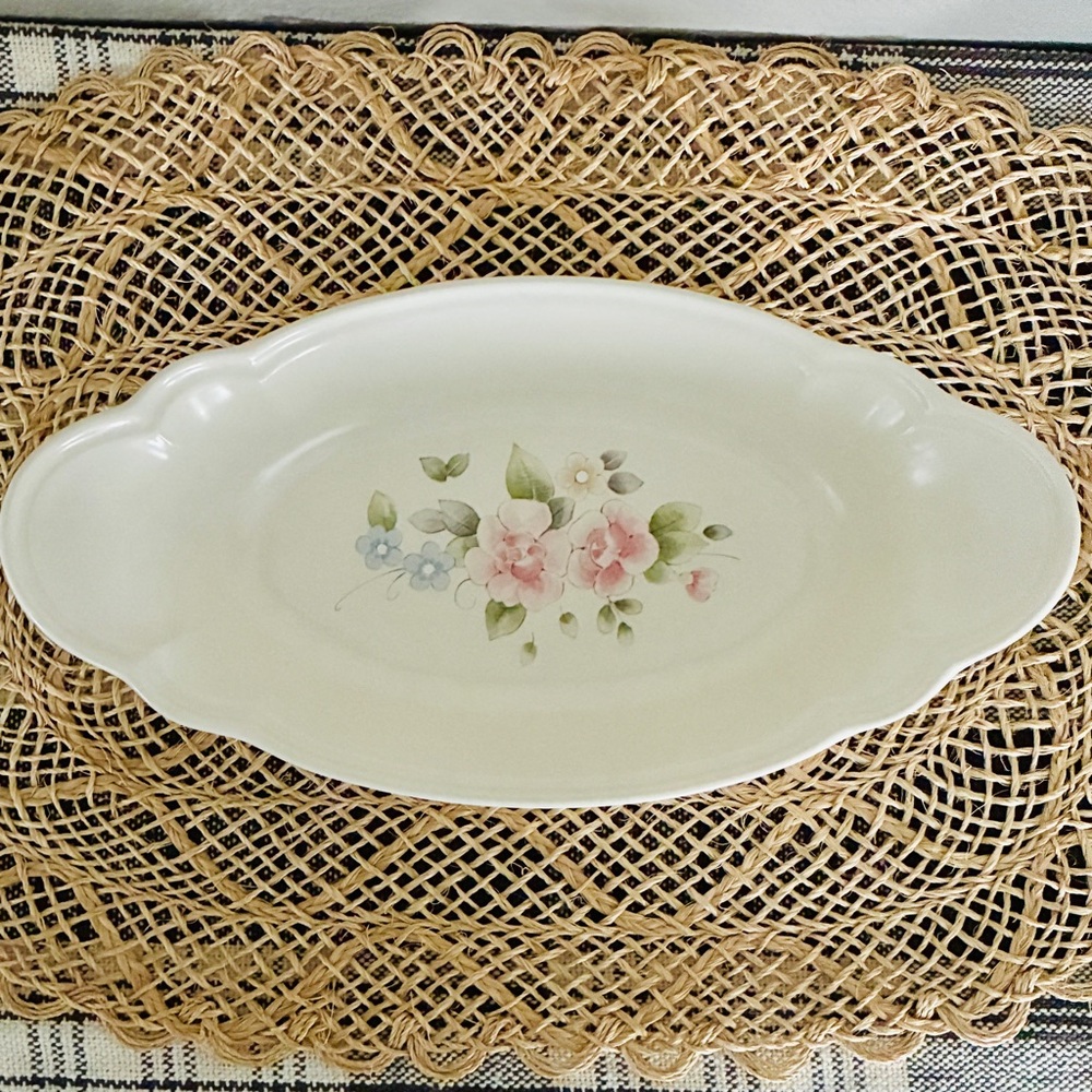 Pfaltzgraff Tea Rose Au Gratin Relish Dish
